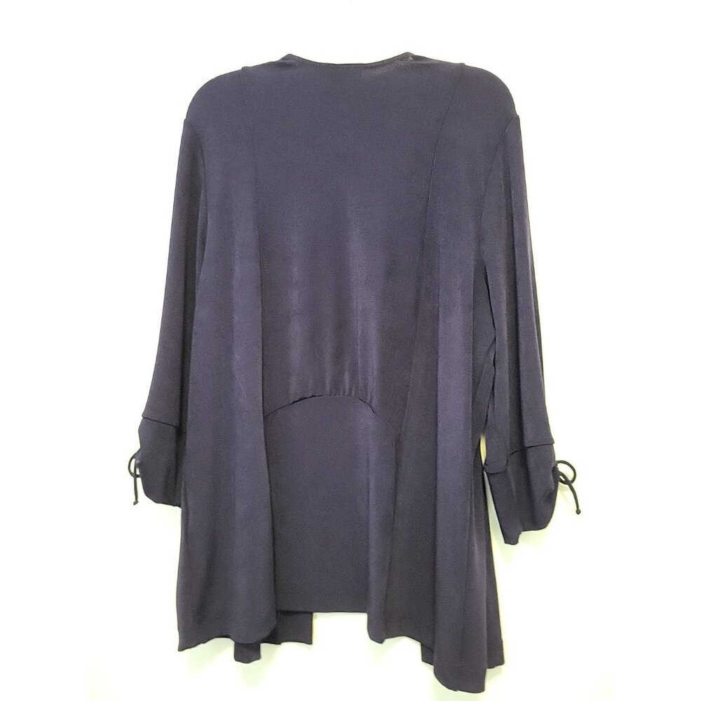 Chico's 3 Travelers Cut Out Blouse and Jacket 2 Piece Plum Purple XL NWT - Picture 12 of 14